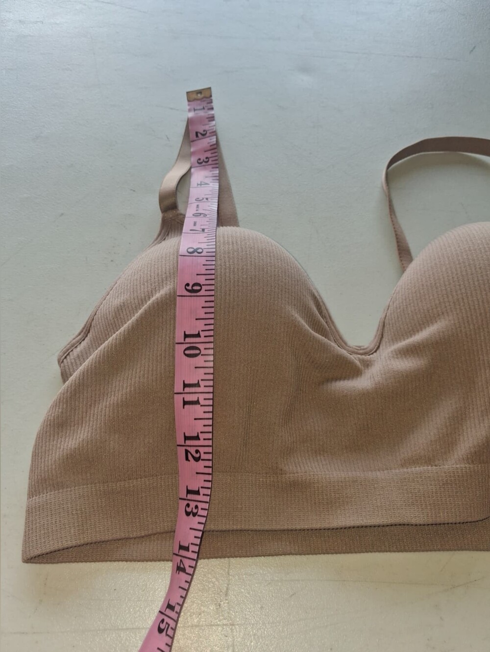 Ribbed Light Brown Padded Bralette - Neutral Tan